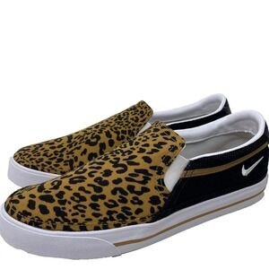 Nike Legacy Court Low Leopard Print Slip On Casual Shoes Women US 6